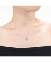 Rachel Glauber Chic Two Tone Plated with Cubic Zirconia Butterfly Pendant Necklace