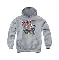 Superman Boys Youth Super Ko Pull Over Hoodie / Hooded Sweatshirt