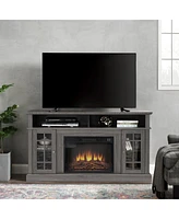 Modern Tv Stand with Fireplace Insert for Up to 65" Tv