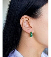 seree Half moon — Green chalcedony earrings