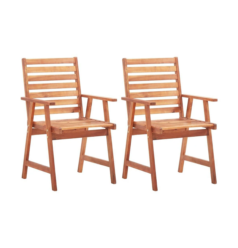 vidaXL Patio Dining Chairs pcs Solid Acacia Wood