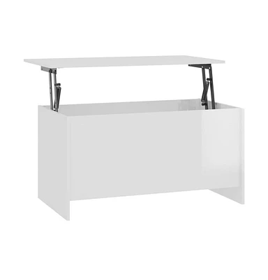 vidaXL Coffee Table High Gloss White 40.2"x21.9"x20.7" Engineered Wood