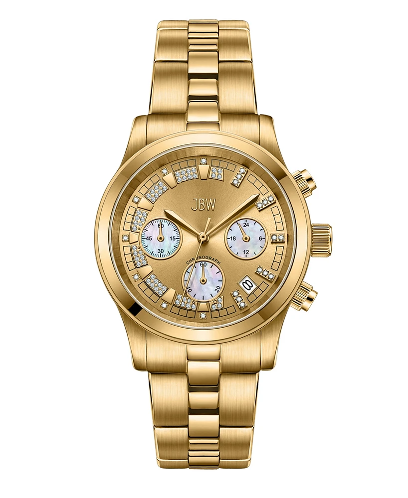 Jbw Women's Alessandra Diamond (1/5 ct.t.w.) 18k Gold Plated Stainless Steel Watch