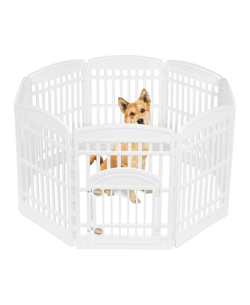 Iris Usa 8-Panel 34-inch Exercise Pet Playpen with Door, White