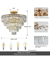 Streamdale Furniture Contemporary Gold Crystal Chandelier