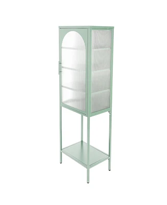 Streamdale Furniture Stylish Glass High Cabinet With Adjustable Shelves