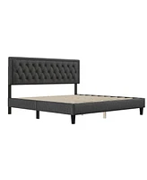 Streamdale Furniture Adjustable King Size Panel Bed Frame, Dark Grey