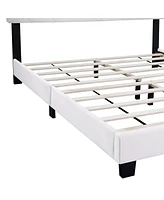 Streamdale Furniture White Queen Size Adjustable Upholstered Bed Frame - Simple and Versatile