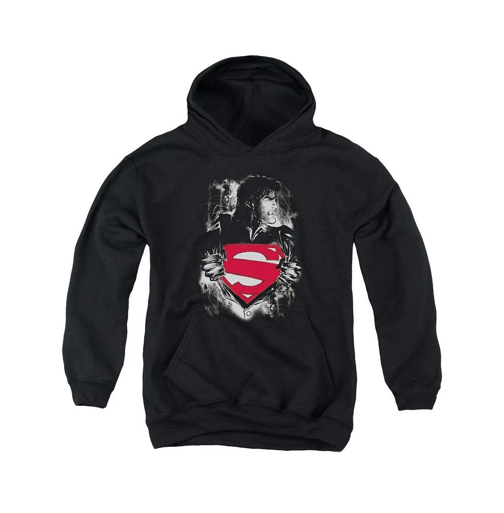 Superman Boys Youth Darkest Hour Pull Over Hoodie / Hooded Sweatshirt