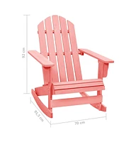 vidaXL Patio Adirondack Rocking Chair Solid Fir Wood Pink