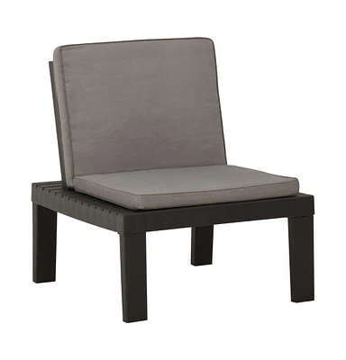 vidaXL Patio Lounge Chair with Cushion Plastic