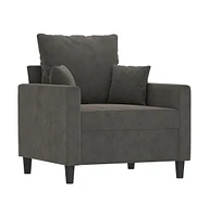 vidaXL Sofa Chair Dark Gray 23.6" Velvet