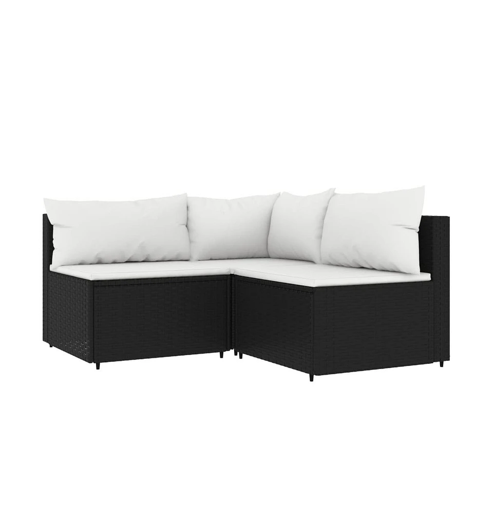 vidaXL Piece Patio Lounge Set with Cushions Poly Rattan