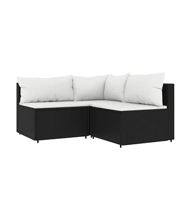 vidaXL Piece Patio Lounge Set with Cushions Poly Rattan