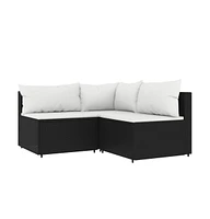 vidaXL Piece Patio Lounge Set with Cushions Poly Rattan