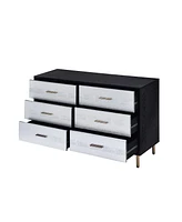 Streamdale Furniture Myles Dresser, Black, Silver & Gold Finish