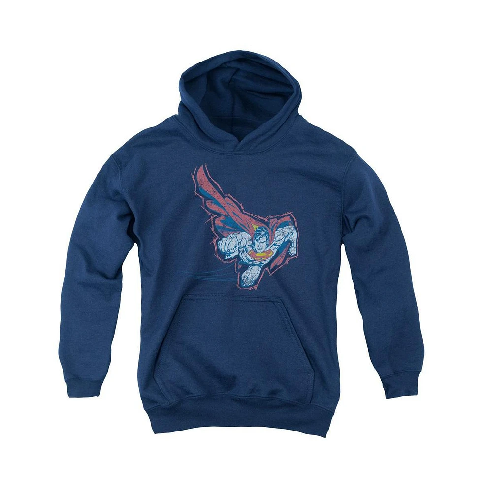 Superman Boys Youth Scribble & Soar Pull Over Hoodie / Hooded Sweatshirt