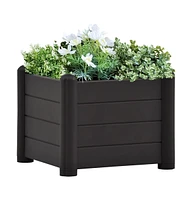 vidaXL Garden Raised Bed Pp Anthracite 16.9"x16.9"x13.8"