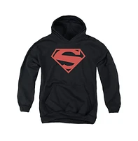 Superman Boys Youth Block Pull Over Hoodie / Hooded Sweatshirt