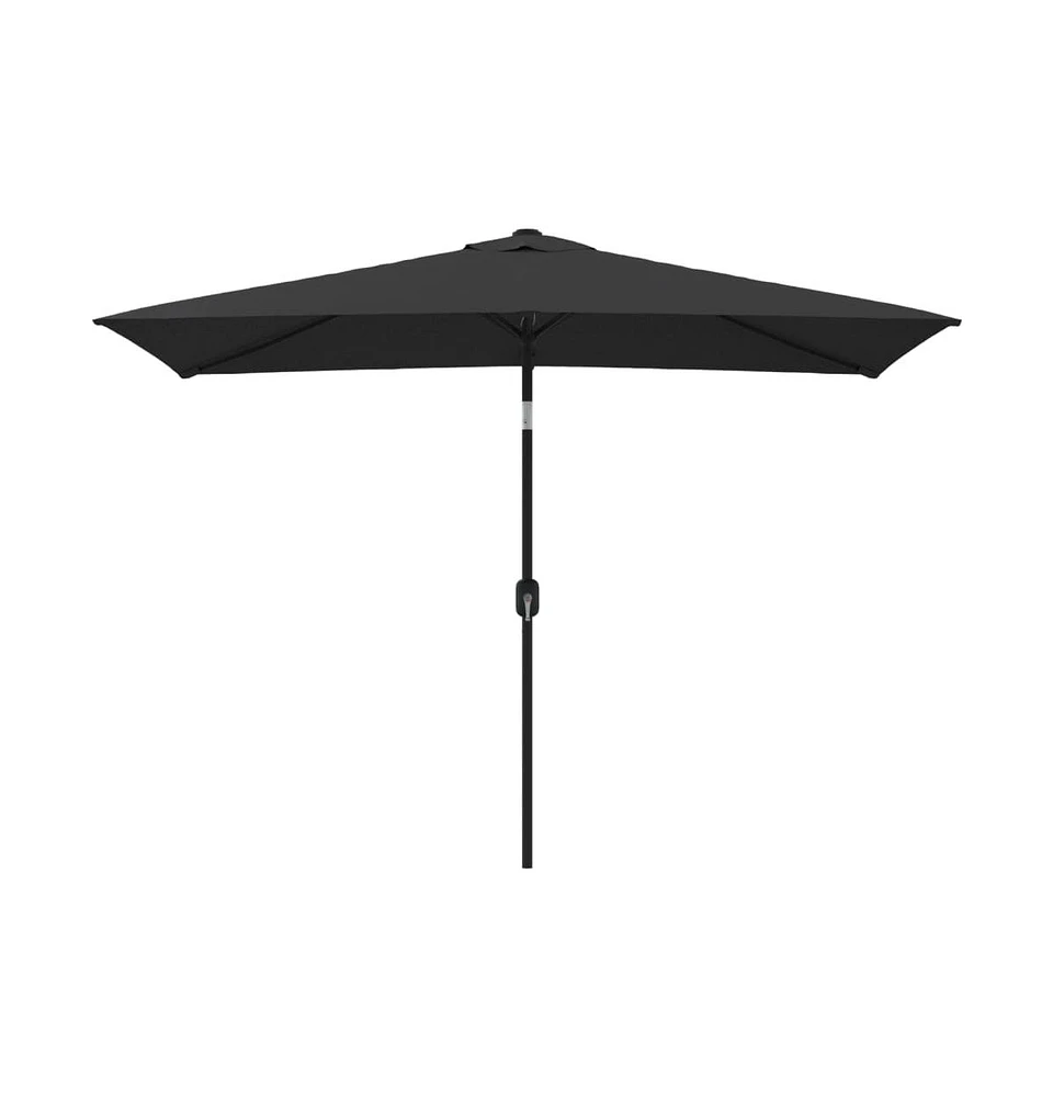 vidaXL Outdoor Parasol with Metal Pole 118"x78.7" Black