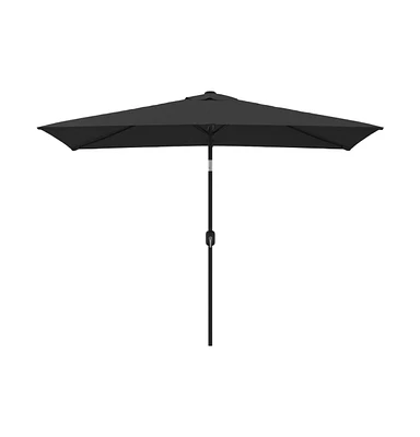 vidaXL Outdoor Parasol with Metal Pole 118"x78.7" Black