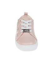 Vince Camuto Toddler Girl's Court Sneaker with Butterflies and Rhinestones, Vc Lace Plate, Elastic Laces Polyurethane Sandals