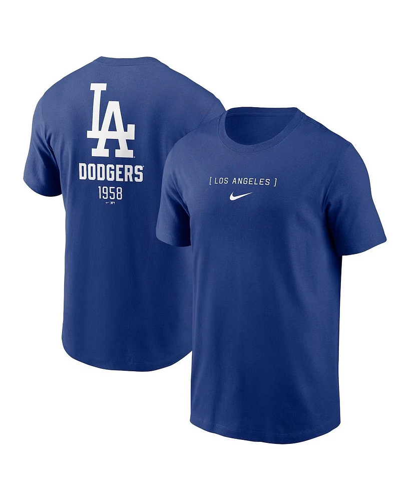 Nike Men's Royal Los Angeles Dodgers Large Logo Back Stack T-Shirt