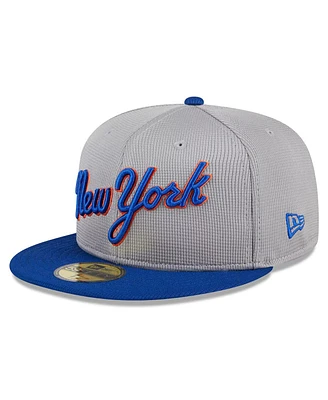 New Era Men's Gray New York Mets 2024 Batting Practice 59FIFTY Fitted Hat