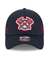 New Era Men's Navy Atlanta Braves 2024 Clubhouse 39THIRTY Flex Fit Hat