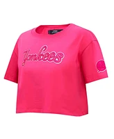 Pro Standard Women's Pink New York Yankees Triple Boxy Cropped T-Shirt