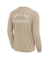 Fanatics Signature Men's and Women's Khaki Dallas Mavericks Elements Super Soft Long Sleeve T-Shirt