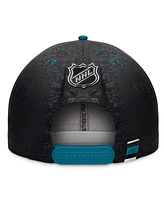 Fanatics Men's Black/Teal San Jose Sharks Alternate Logo Adjustable Snapback Hat