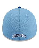 New Era Men's Light Blue Milwaukee Brewers 2024 Batting Practice 39THIRTY Flex Hat