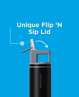 Grosche Alpine Flip 'N Sip Insulated, Leakproof Water Bottle with Straw, 20 Oz, 2pk