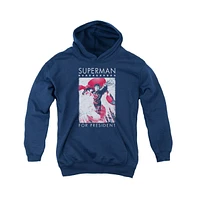 Superman Boys Youth For President Pull Over Hoodie / Hooded Sweatshirt