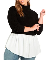 Eloquii Plus Twofer Skirted Sweater