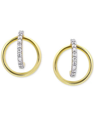 Giani Bernini Cubic Zirconia Orbital Hoop Earrings in Sterling Silver & 18k Gold-Plate, Created for Macy's
