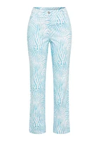 Olsen Women's Mona Fit Straight Leg Water Print Pant