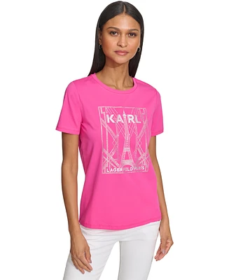 Karl Lagerfeld Paris Women's Sparkle City Scene Tee