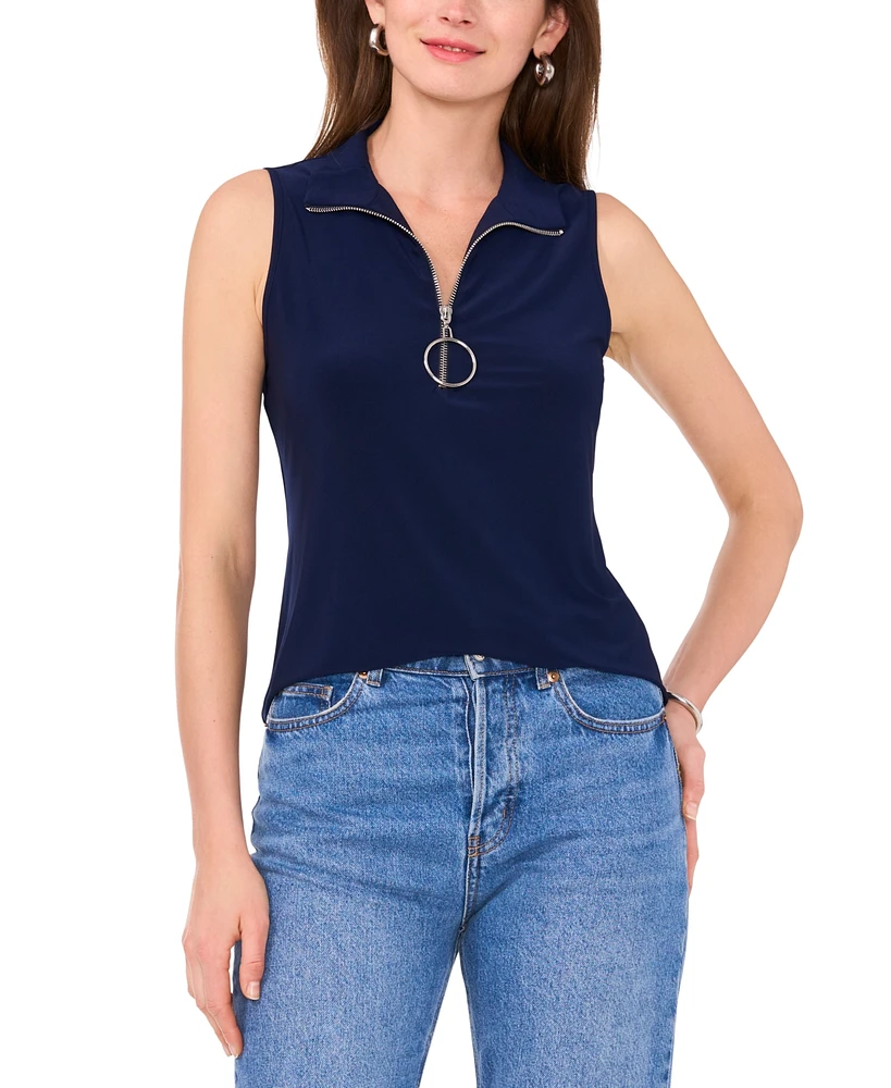 Sam & Jess Women's Sleeveless O-Zip Top