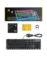 Z-edge 104 Keys Rainbow Backlit Gaming Mechanical Keyboard