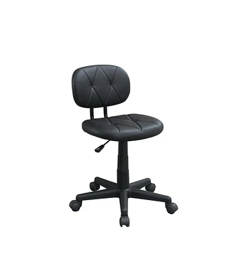 Simplie Fun Low-Back Adjustable Office Chair With Pu Leather, Black