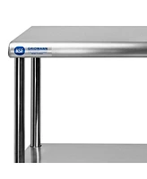 Gridmann Nsf Commercial Stainless Steel Double Overshelf 60" x 12" for Prep & Work Table