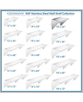 Gridmann 18" x 24" Nsf Stainless Steel Kitchen Wall Mount Shelf w/ Backsplash