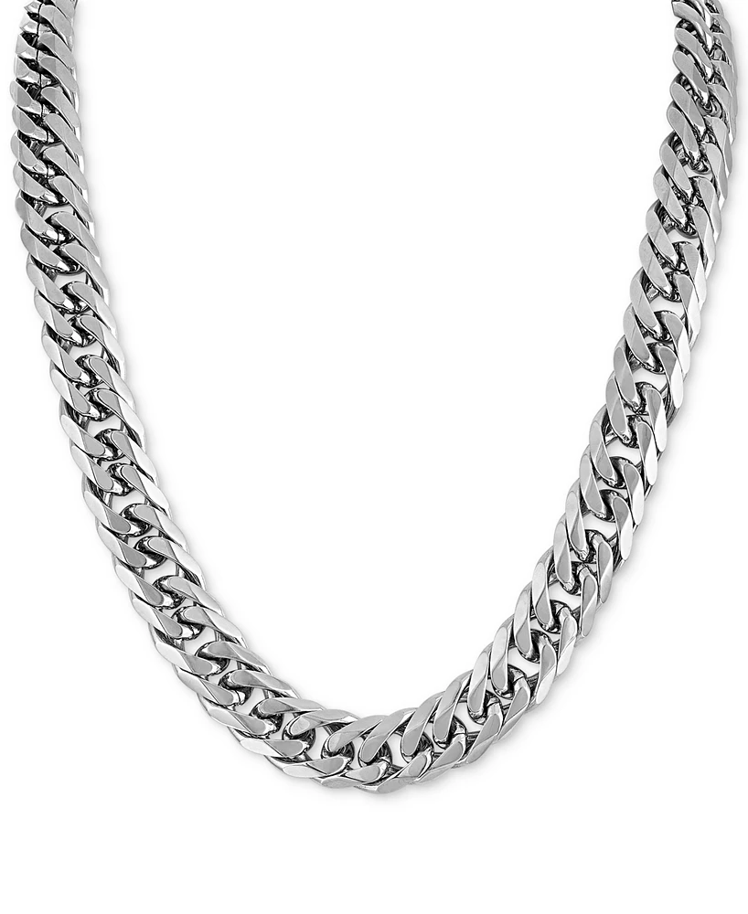 Esquire Men's Jewelry Wide Curb Link 24" Chain Necklace in Gold Ion-Plated Stainless Steel & Stainless Steel, Created for Macy's