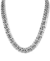 Esquire Men's Jewelry Wide Curb Link 24" Chain Necklace in Gold Ion-Plated Stainless Steel & Stainless Steel, Created for Macy's