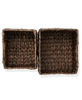 Casafield (Set of 2) Water Hyacinth Pantry Baskets with Handles - Natural, Medium and Large Woven Storage for Kitchen Shelves