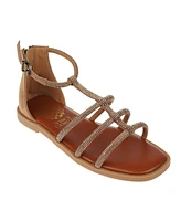 Vince Camuto Big Girl's Fashion Sandal with Micro Stone Strappy Upper Glass stones/Polyester Sandals