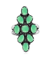 American West Jewelry Sterling Silver Genuine Gemstone Cluster Ring, Sizes 5-10