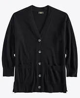 Charter Club Plus Cashmere Button-Front Cardigan, Created for Macy's